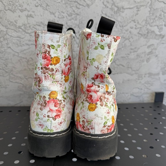 UNIONBAY Hayden White Rose Combat Boots Womens 11 Floral Chukka Streetwear - Picture 5 of 9